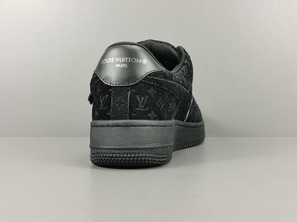 NIKE Air Force 1 - Louis Vuitton - Sneakers - Black Unisex Streetwear Limited Edition - Introducing the Air Force 1 Custom Louis Vuitton Black/Black shoes C a pinnacle of luxury