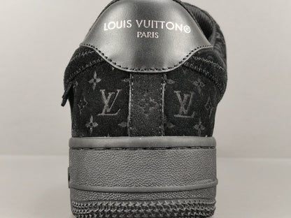 NIKE Air Force 1 - Louis Vuitton - Sneakers - Black Unisex Streetwear Limited Edition - Introducing the Air Force 1 Custom Louis Vuitton Black/Black shoes C a pinnacle of luxury