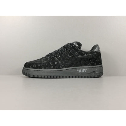 NIKE Air Force 1 - Louis Vuitton - Sneakers - Black Unisex Streetwear Limited Edition - Introducing the Air Force 1 Custom Louis Vuitton Black/Black shoes C a pinnacle of luxury