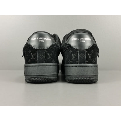 NIKE Air Force 1 - Louis Vuitton - Sneakers - Black Unisex Streetwear Limited Edition - Introducing the Air Force 1 Custom Louis Vuitton Black/Black shoes C a pinnacle of luxury