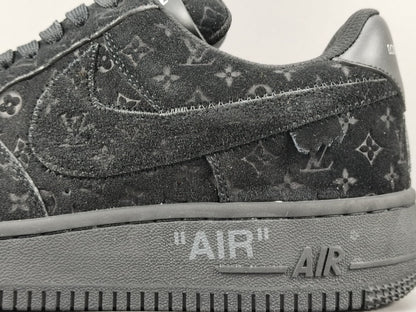 NIKE Air Force 1 - Louis Vuitton - Sneakers - Black Unisex Streetwear Limited Edition - Introducing the Air Force 1 Custom Louis Vuitton Black/Black shoes C a pinnacle of luxury