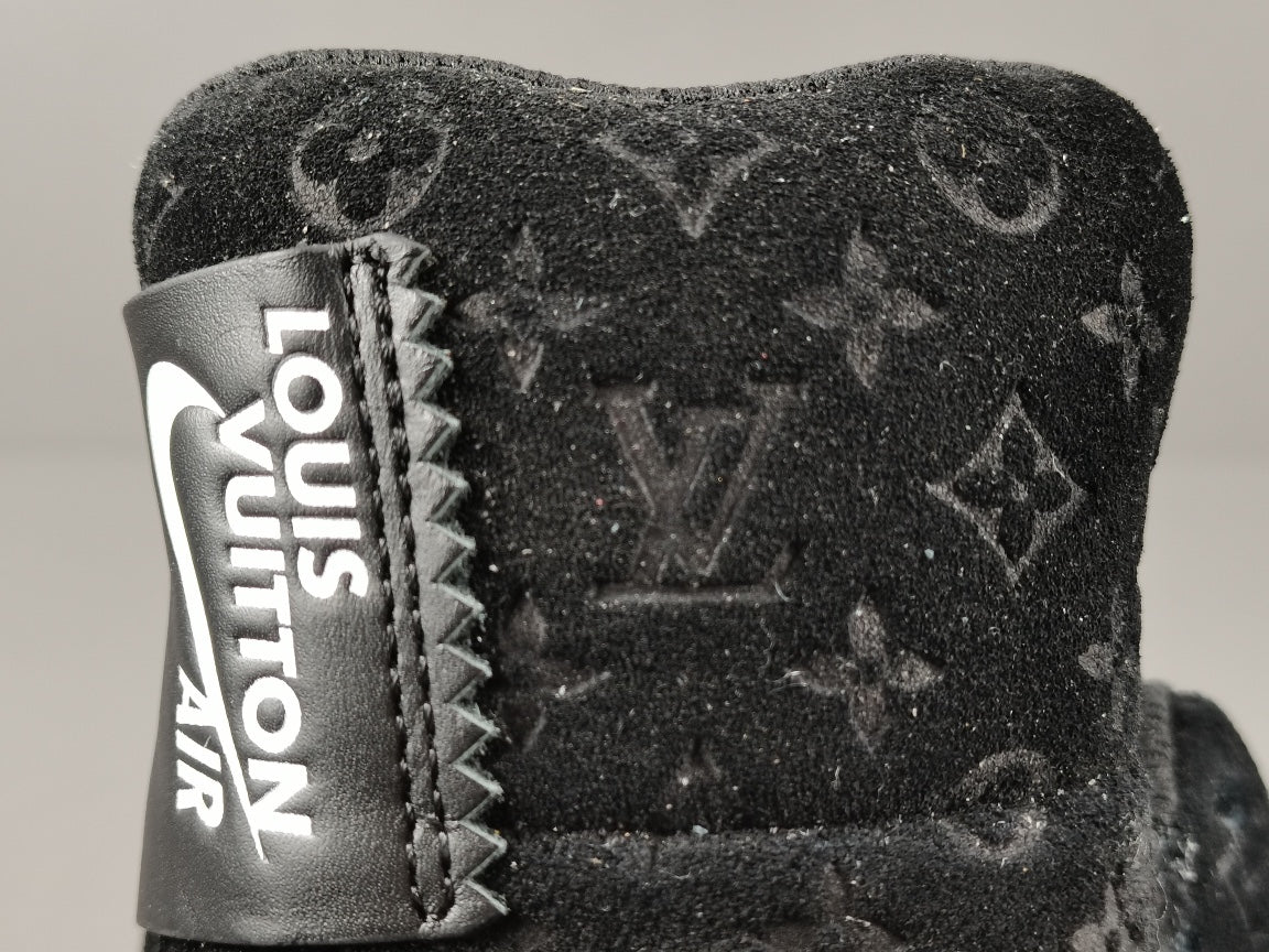 NIKE Air Force 1 - Louis Vuitton - Sneakers - Black Unisex Streetwear Limited Edition - Introducing the Air Force 1 Custom Louis Vuitton Black/Black shoes C a pinnacle of luxury