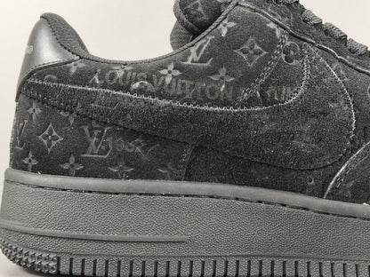 NIKE Air Force 1 - Louis Vuitton - Sneakers - Black Unisex Streetwear Limited Edition - Introducing the Air Force 1 Custom Louis Vuitton Black/Black shoes C a pinnacle of luxury