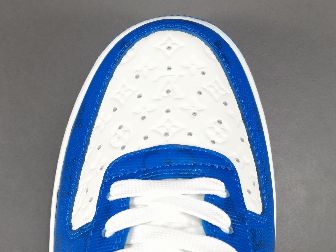 NIKE Air Force 1 - Louis Vuitton Blue - Sneakers - White Unisex Streetwear Limited Edition - Introducing the Air Force 1 Custom Louis Vuitton Blue/White shoes C a stunning combination of
