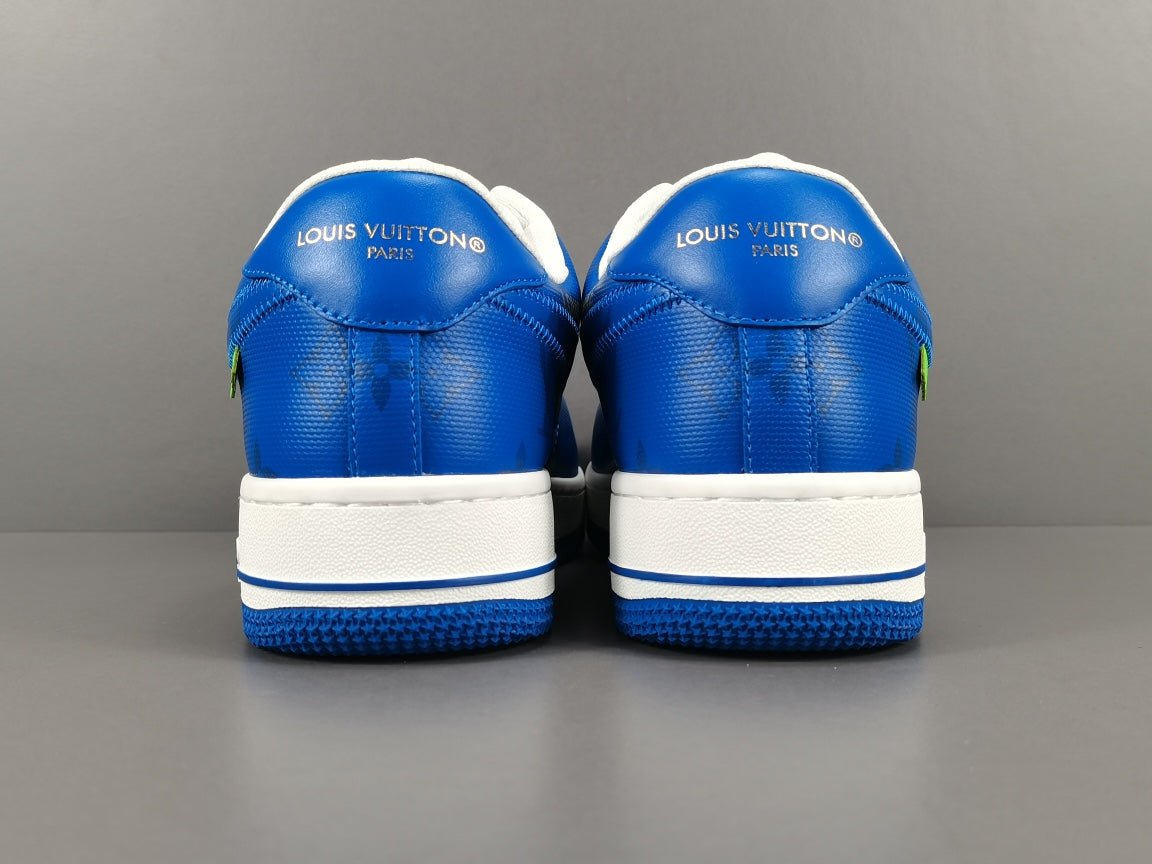 NIKE Air Force 1 - Louis Vuitton Blue - Sneakers - White Unisex Streetwear Limited Edition - Introducing the Air Force 1 Custom Louis Vuitton Blue/White shoes C a stunning combination of