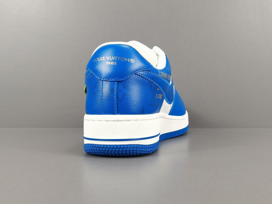 NIKE Air Force 1 - Louis Vuitton Blue - Sneakers - White Unisex Streetwear Limited Edition - Introducing the Air Force 1 Custom Louis Vuitton Blue/White shoes C a stunning combination of