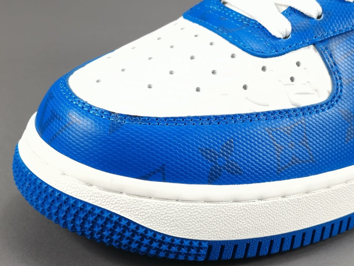 NIKE Air Force 1 - Louis Vuitton Blue - Sneakers - White Unisex Streetwear Limited Edition - Introducing the Air Force 1 Custom Louis Vuitton Blue/White shoes C a stunning combination of