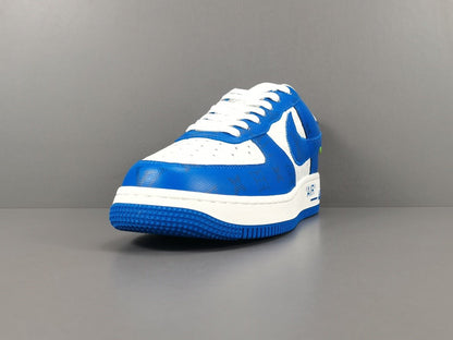 NIKE Air Force 1 - Louis Vuitton Blue - Sneakers - White Unisex Streetwear Limited Edition - Introducing the Air Force 1 Custom Louis Vuitton Blue/White shoes C a stunning combination of