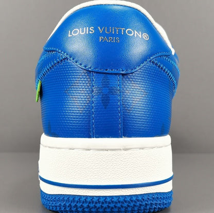 NIKE Air Force 1 - Louis Vuitton Blue - Sneakers - White Unisex Streetwear Limited Edition - Introducing the Air Force 1 Custom Louis Vuitton Blue/White shoes C a stunning combination of