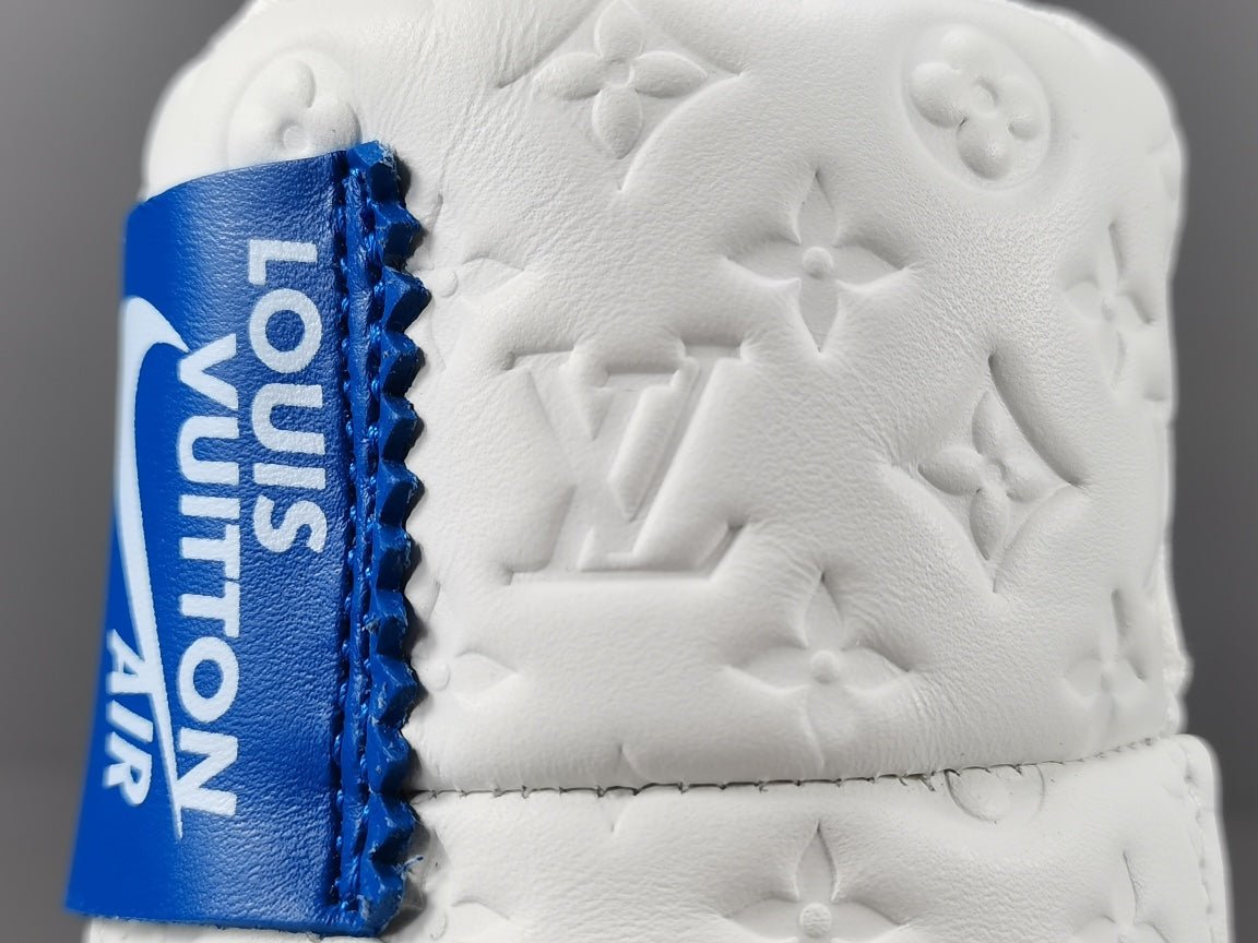 NIKE Air Force 1 - Louis Vuitton Blue - Sneakers - White Unisex Streetwear Limited Edition - Introducing the Air Force 1 Custom Louis Vuitton Blue/White shoes C a stunning combination of