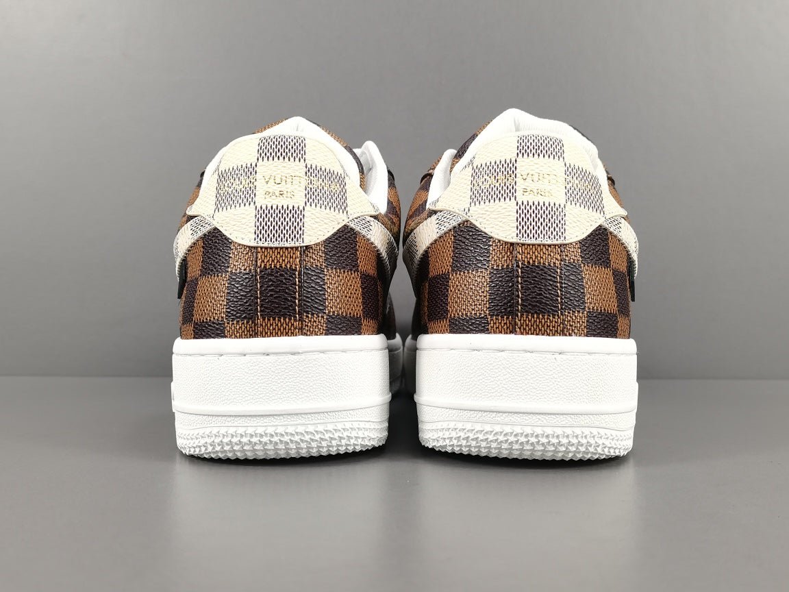 NIKE Air Force 1 - Louis Vuitton Sneakers - Brown Unisex Streetwear Limited Edition - Introducing the Air Force 1 Custom Louis Vuitton Brown shoes C a harmonious blend of