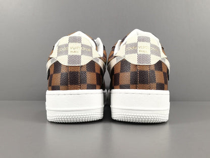 NIKE Air Force 1 - Louis Vuitton Sneakers - Brown Unisex Streetwear Limited Edition - Introducing the Air Force 1 Custom Louis Vuitton Brown shoes C a harmonious blend of