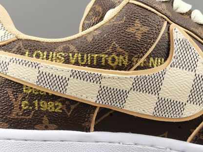 NIKE Air Force 1 - Louis Vuitton Sneakers - Brown Unisex Streetwear Limited Edition - Introducing the Air Force 1 Custom Louis Vuitton Brown shoes C a harmonious blend of