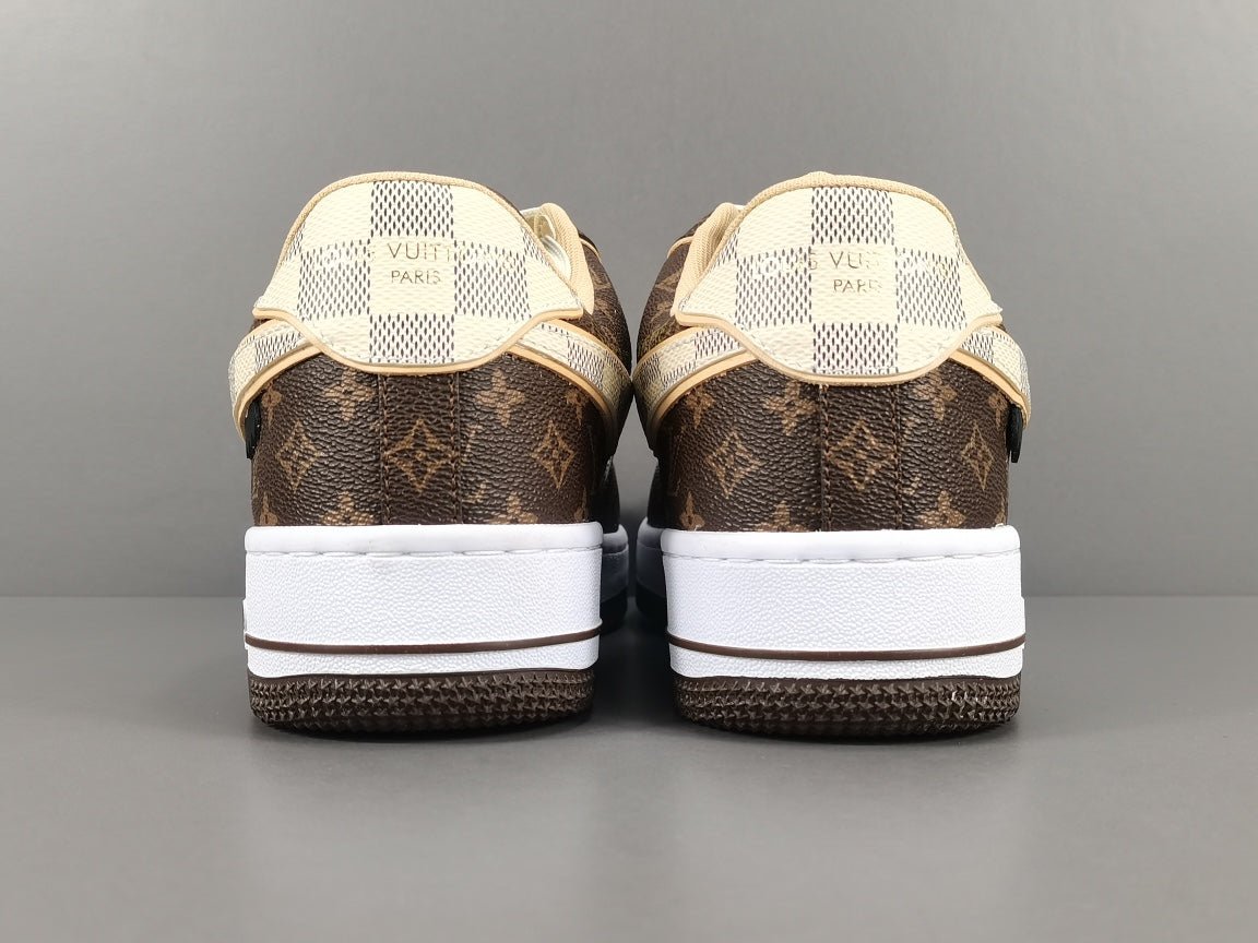 NIKE Air Force 1 - Louis Vuitton Sneakers - Brown Unisex Streetwear Limited Edition - Introducing the Air Force 1 Custom Louis Vuitton Brown shoes C a harmonious blend of