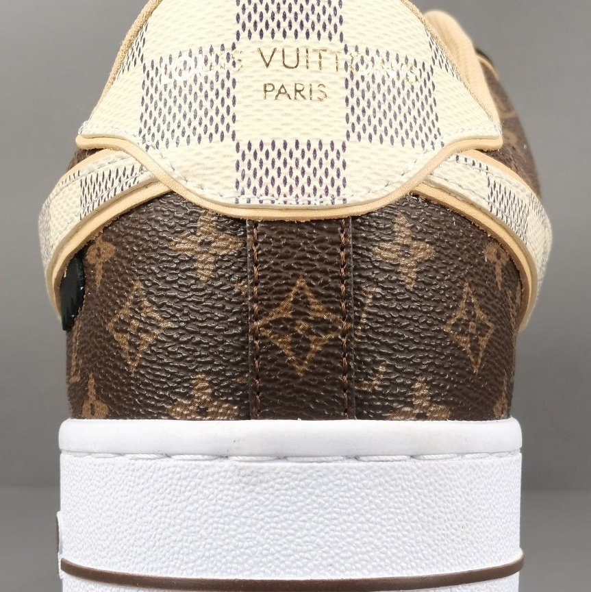 NIKE Air Force 1 - Louis Vuitton Sneakers - Brown Unisex Streetwear Limited Edition - Introducing the Air Force 1 Custom Louis Vuitton Brown shoes C a harmonious blend of
