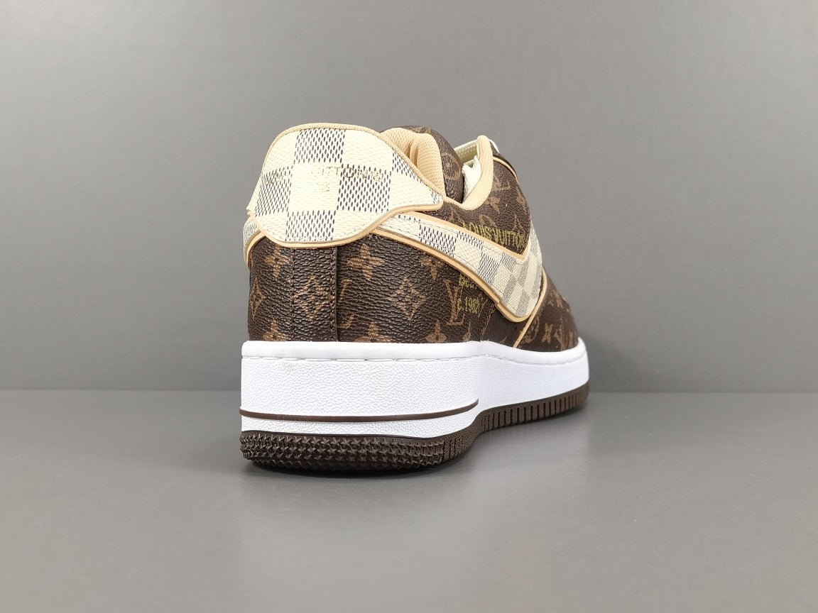 NIKE Air Force 1 - Louis Vuitton Sneakers - Brown Unisex Streetwear Limited Edition - Introducing the Air Force 1 Custom Louis Vuitton Brown shoes C a harmonious blend of