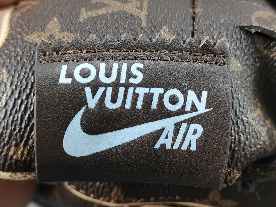 NIKE Air Force 1 - Louis Vuitton Sneakers - Brown Unisex Streetwear Limited Edition - Introducing the Air Force 1 Custom Louis Vuitton Brown shoes C a harmonious blend of