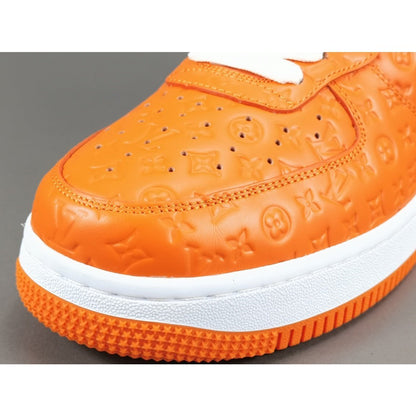 NIKE Air Force 1 - Louis Vuitton Sneakers - Orange Unisex Streetwear Limited Edition - Introducing the Air Force 1 Custom Louis Vuitton Orange shoes C a stunning blend of