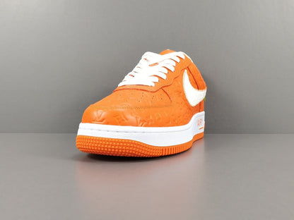 NIKE Air Force 1 - Louis Vuitton Sneakers - Orange Unisex Streetwear Limited Edition - Introducing the Air Force 1 Custom Louis Vuitton Orange shoes C a stunning blend of