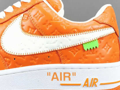 NIKE Air Force 1 - Louis Vuitton Sneakers - Orange Unisex Streetwear Limited Edition - Introducing the Air Force 1 Custom Louis Vuitton Orange shoes C a stunning blend of