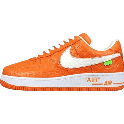 NIKE Air Force 1 - Louis Vuitton Sneakers - Orange Unisex Streetwear Limited Edition - Introducing the Air Force 1 Custom Louis Vuitton Orange shoes C a stunning blend of