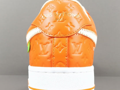 NIKE Air Force 1 - Louis Vuitton Sneakers - Orange Unisex Streetwear Limited Edition - Introducing the Air Force 1 Custom Louis Vuitton Orange shoes C a stunning blend of