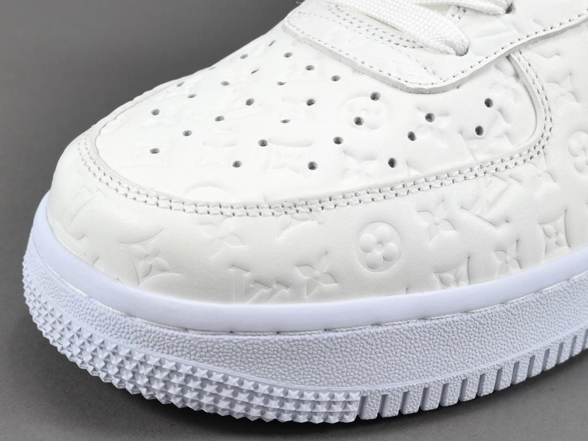 NIKE Air Force 1 - Louis Vuitton Sneakers - White Unisex Streetwear Limited Edition - Introducing the Air Force 1 Custom Louis Vuitton White shoes C a true fusion of