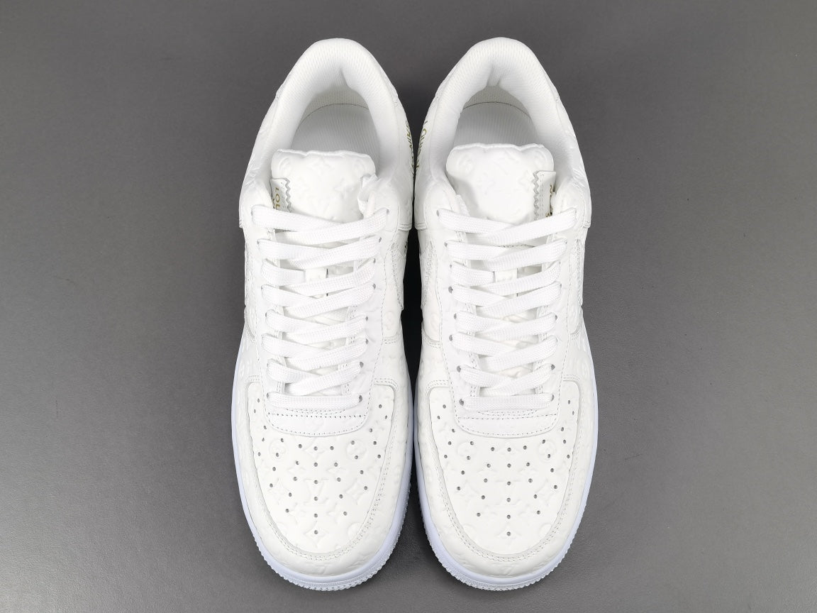 NIKE Air Force 1 - Louis Vuitton Sneakers - White Unisex Streetwear Limited Edition - Introducing the Air Force 1 Custom Louis Vuitton White shoes C a true fusion of