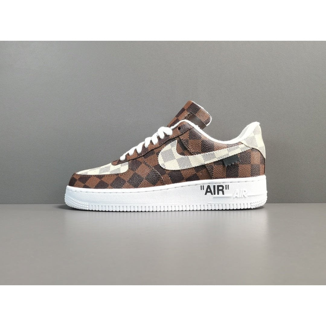 NIKE Air Force 1 - Louls Vultton Brown - - White Unisex Streetwear Limited Edition