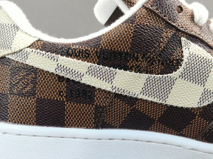 NIKE Air Force 1 - Louls Vultton Brown - - White Unisex Streetwear Limited Edition