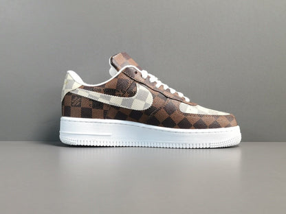 NIKE Air Force 1 - Louls Vultton Brown - - White Unisex Streetwear Limited Edition