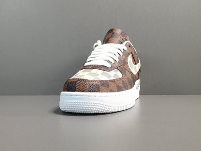 NIKE Air Force 1 - Louls Vultton Brown - - White Unisex Streetwear Limited Edition