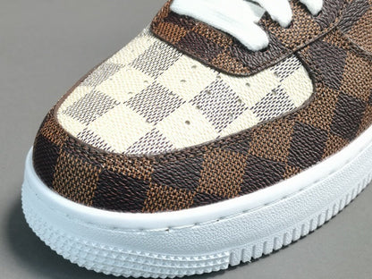 NIKE Air Force 1 - Louls Vultton Brown - - White Unisex Streetwear Limited Edition