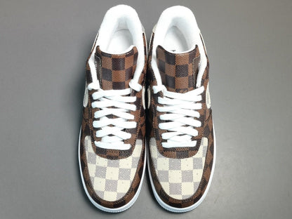 NIKE Air Force 1 - Louls Vultton Brown - - White Unisex Streetwear Limited Edition