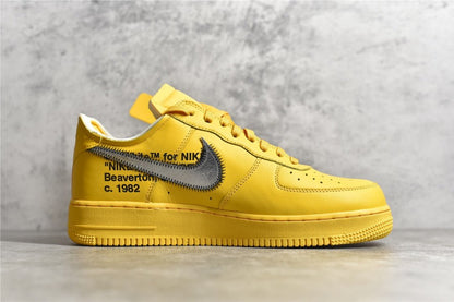 NIKE Air Force 1 - Off-white Ica University Gold Unisex Streetwear Limited Edition