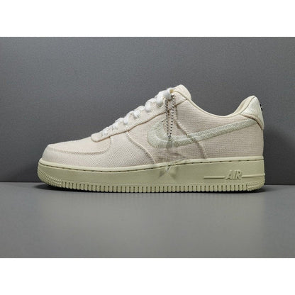 NIKE Air Force 1 - Stussy Fossil Sneakers - Red Unisex Streetwear Limited Edition