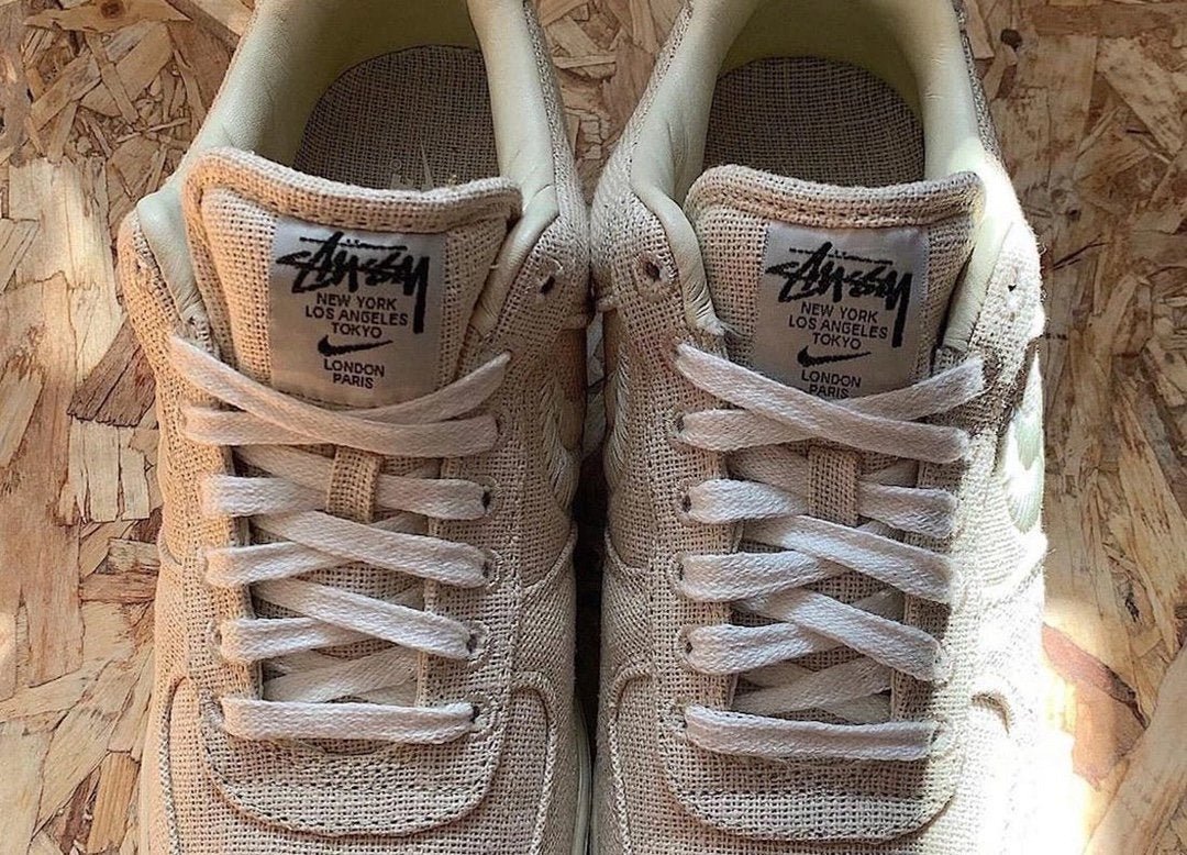 NIKE Air Force 1 - Stussy Fossil Sneakers - Red Unisex Streetwear Limited Edition