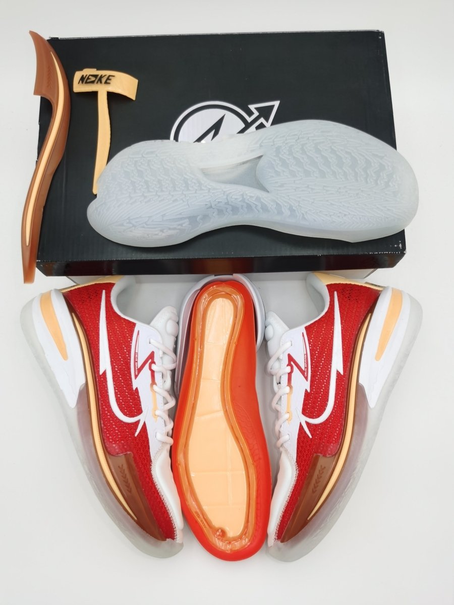 NIKE Air Zoom G.t. Cut - University Red Yellow Sneakers - White Unisex Streetwear Limited Edition