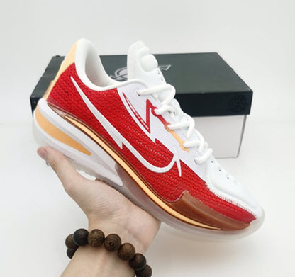 NIKE Air Zoom G.t. Cut - University Red Yellow Sneakers - White Unisex Streetwear Limited Edition