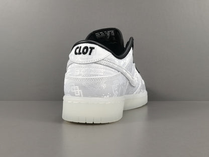 NIKE Dunk - Clot Fragment Sneakers - White Unisex Streetwear Limited Edition - Introducing the Nike Dunk Clot Fragment White - a highly sought-after collaboration that combines the