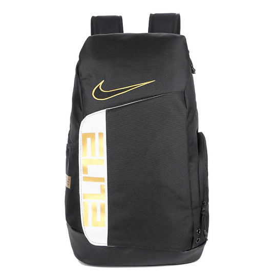 NIKE Elite Pro Basketball Backpack And Gold Sneakers - Black Unisex Streetwear Limited Edition