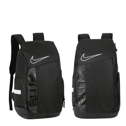 NIKE ELITE PRO BASKETBALL BACKPACK BLACK ON BLACK - front view - replica sneakers