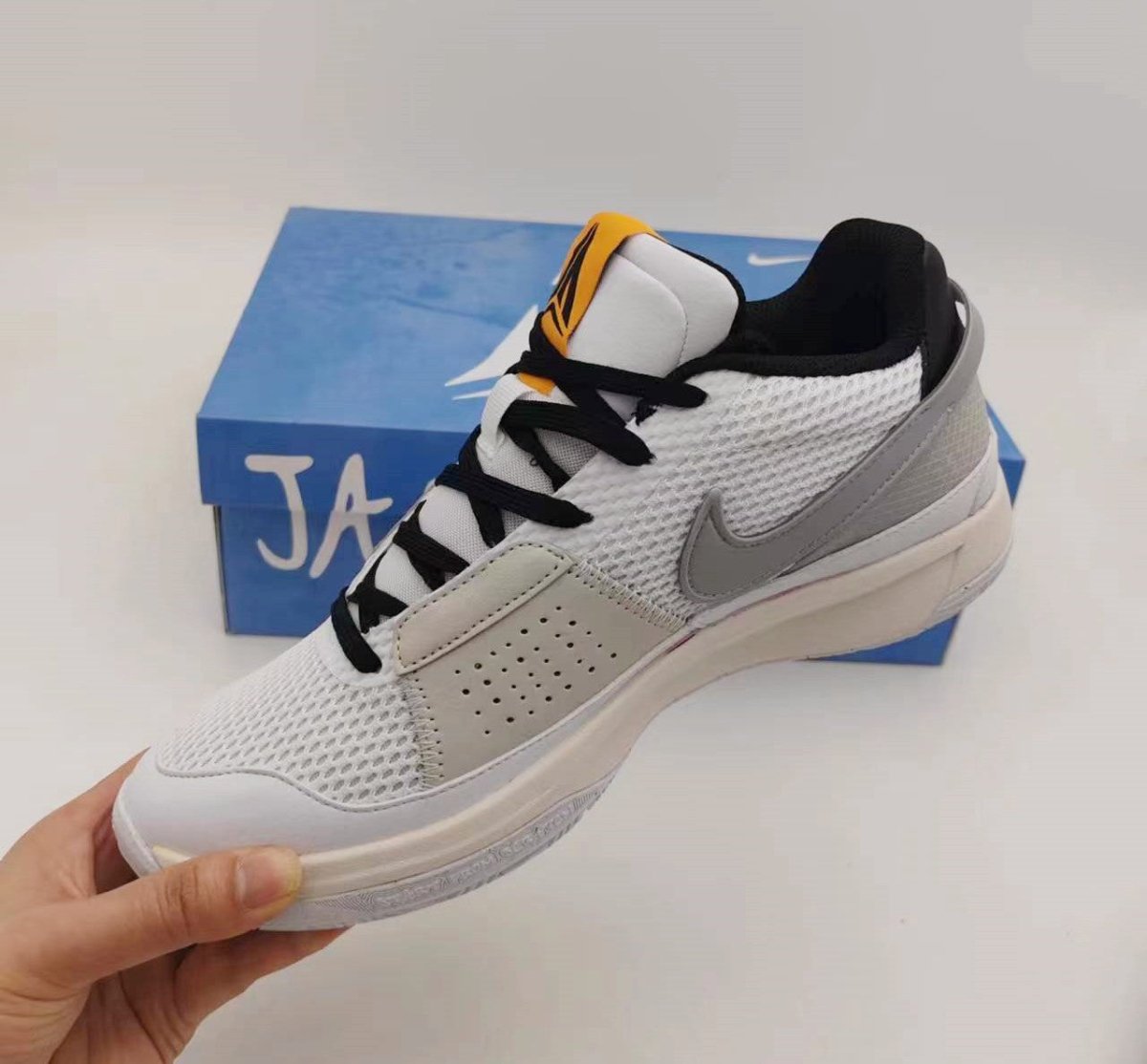 NIKE Ja 1 - Light Smoke Sneakers - Grey Unisex Streetwear Limited Edition - Introducing the Nike JA 1 Light Smoke Grey, a versatile sneaker that embodies understated style