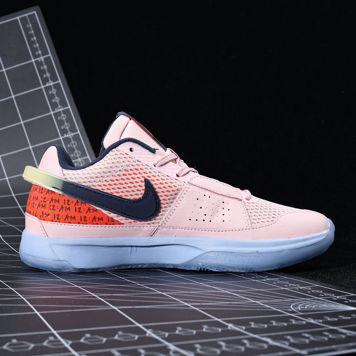 NIKE Ja 1 - Medium Soft Sneakers - Pink Unisex Streetwear Limited Edition - Introducing the Nike JA 1 Medium Soft Pink, a versatile sneaker that combines a soft-toned