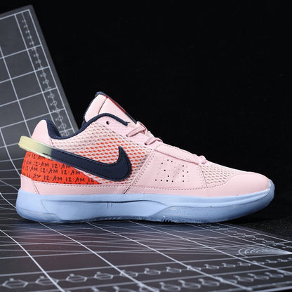 NIKE Ja 1 - Medium Soft Sneakers - Pink Unisex Streetwear Limited Edition - Introducing the Nike JA 1 Medium Soft Pink, a versatile sneaker that combines a soft-toned