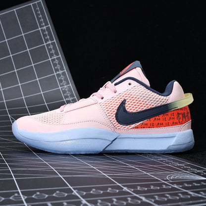 NIKE Ja 1 - Medium Soft Sneakers - Pink Unisex Streetwear Limited Edition - Introducing the Nike JA 1 Medium Soft Pink, a versatile sneaker that combines a soft-toned
