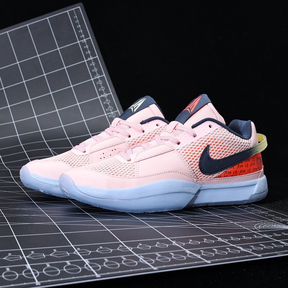 NIKE Ja 1 - Medium Soft Sneakers - Pink Unisex Streetwear Limited Edition - Introducing the Nike JA 1 Medium Soft Pink, a versatile sneaker that combines a soft-toned