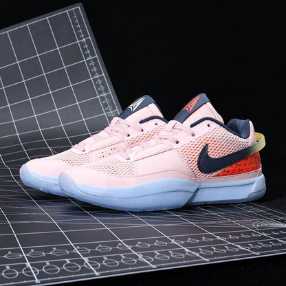NIKE Ja 1 - Medium Soft Sneakers - Pink Unisex Streetwear Limited Edition - Introducing the Nike JA 1 Medium Soft Pink, a versatile sneaker that combines a soft-toned