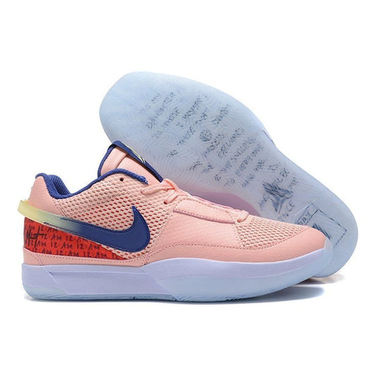 NIKE Ja 1 - Medium Soft Sneakers - Pink Unisex Streetwear Limited Edition - Introducing the Nike JA 1 Medium Soft Pink, a versatile sneaker that combines a soft-toned