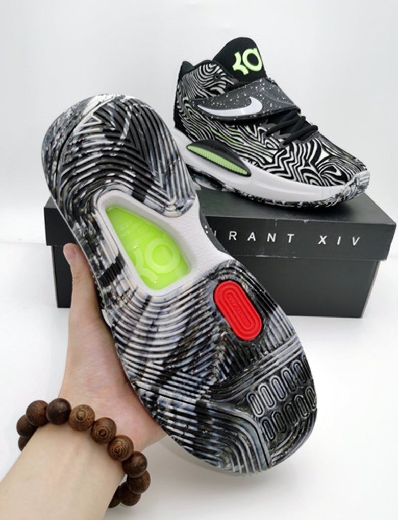 NIKE Kd 14 - Lime Glow Sneakers - Black Unisex Streetwear Limited Edition